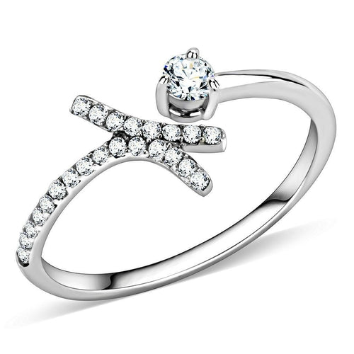High Polished Stainless Steel Ring with AAA Grade CZ | DA145