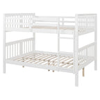 Full over Full Bunk Bed with Ladder for Bedroom, Guest Room Furniture