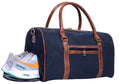 Canvas Genuine Leather Large Duffel Bag Overnight Weekender Bag