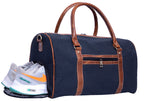 Canvas Genuine Leather Large Duffel Bag Overnight Weekender Bag