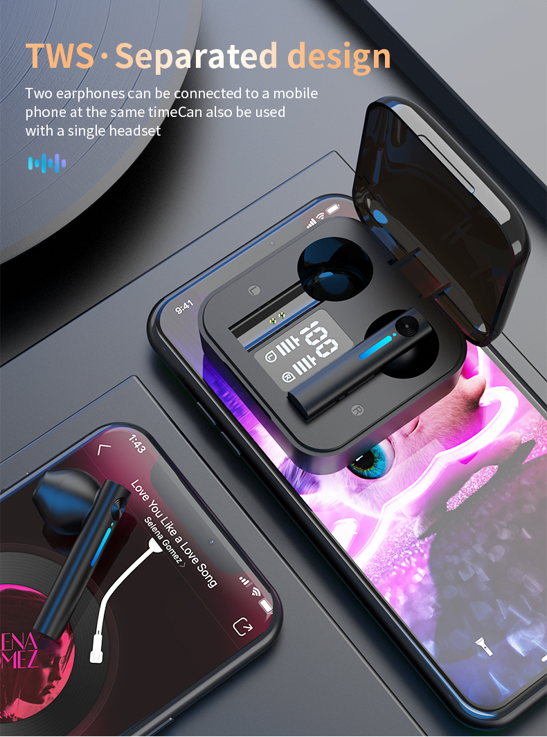 LED Wireless TWS Earbuds with Mic