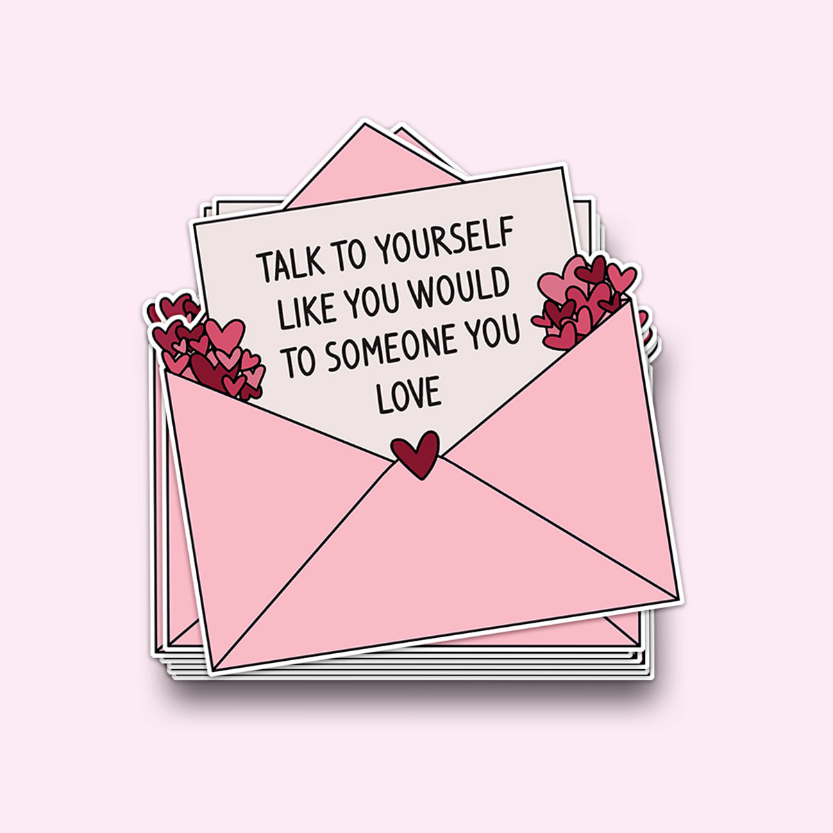 Heart Envelope Affirmation Sticker - Self Care Stickers (20 Pcs)