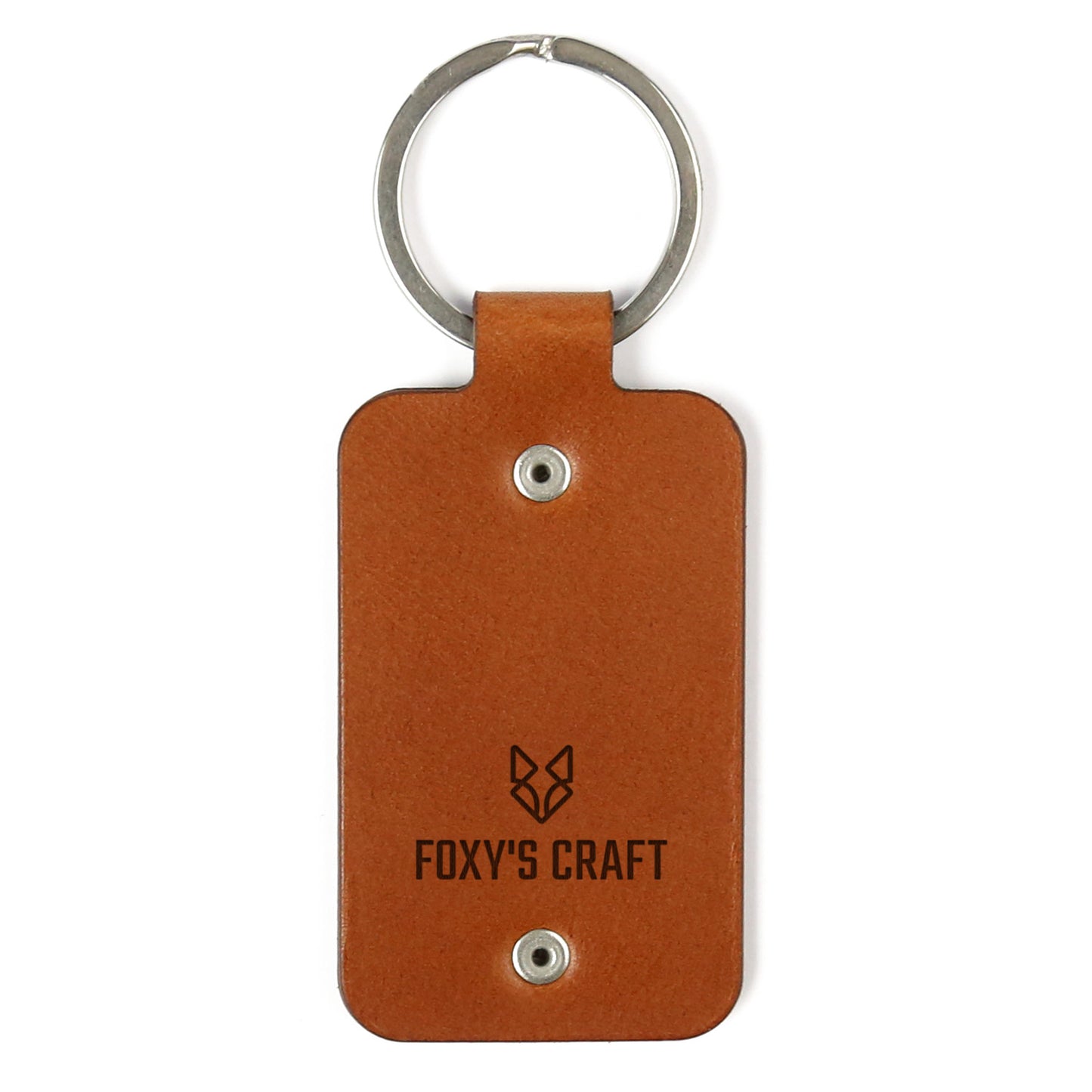 Leather keychain with stainless steel plate – Family