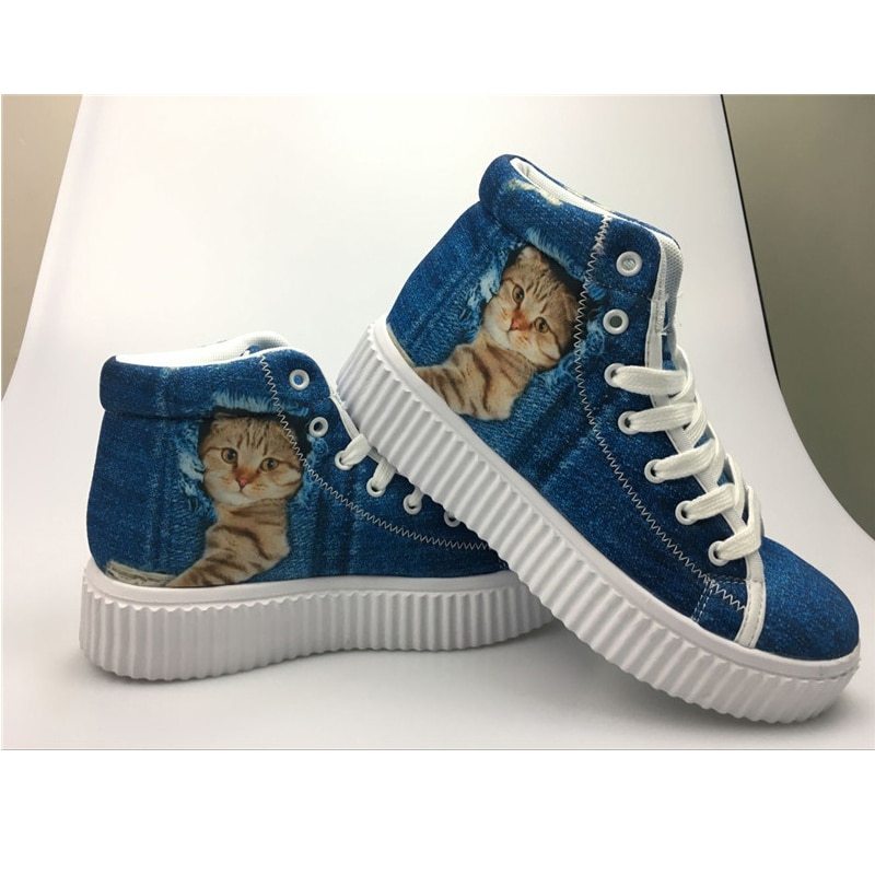 PrintKicks™ – Custom High-Top Platform Sneakers (Women)