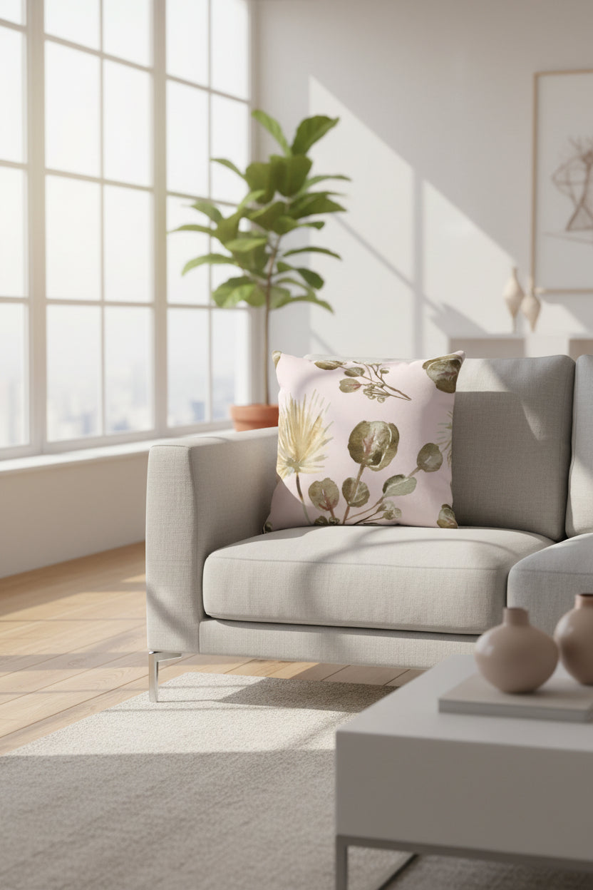 Garder Blossoms Double Sided Print Faux Suede Square Cushion