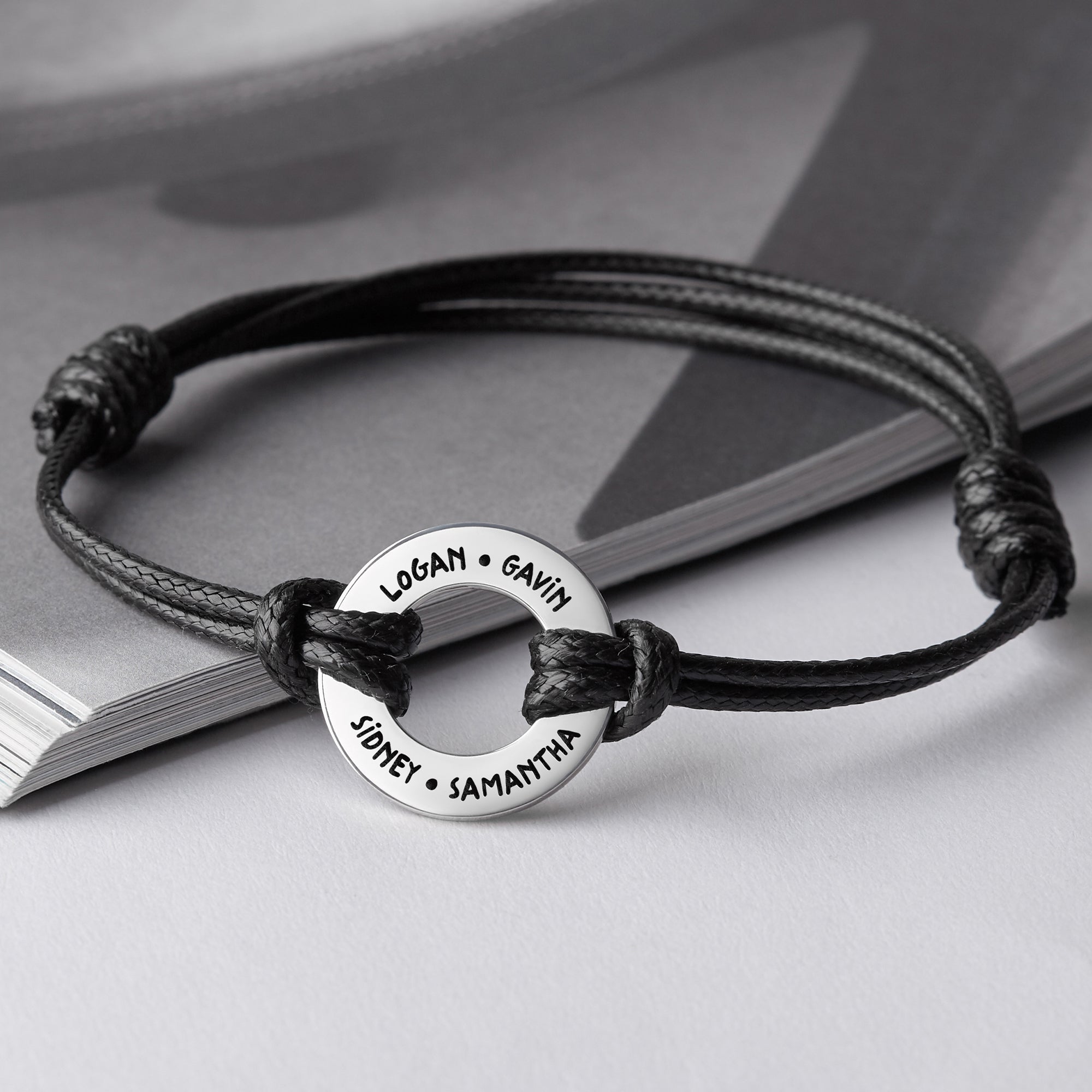 Adjustable Bracelet With Kids Names For Dad, Fathers Day Gift from Son