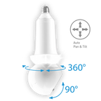 Zeus 360-Degree Indoor Camera - White, AI Detection, Night Vision