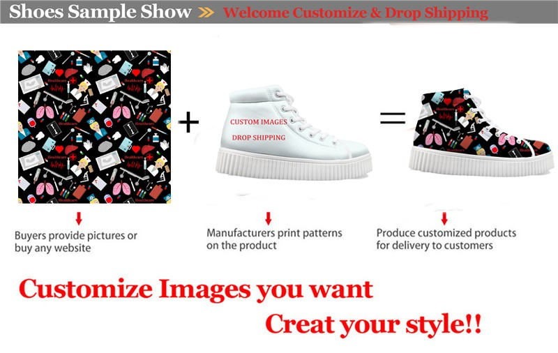 PrintKicks™ – Custom High-Top Platform Sneakers (Women)