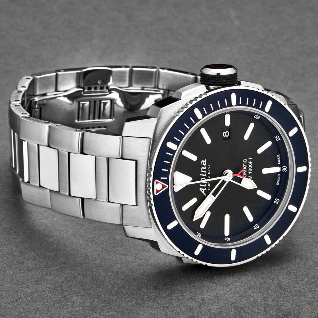 Alpina Men's AL-525LBN4V6B 'Seastrong' Diver Black Dial Stainless