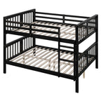 Full over Full Bunk Bed with Ladder for Bedroom, Guest Room Furniture