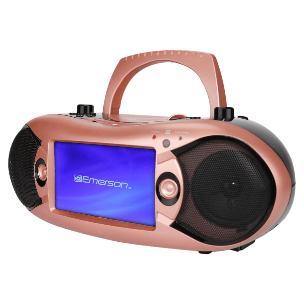 Emerson 7" Bluetooth DVD Boombox w AMFM Radio, Stereo Speakers &