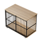Large Wooden Dog Crate Furniture with Tray , Indoor Pet Kennel Side