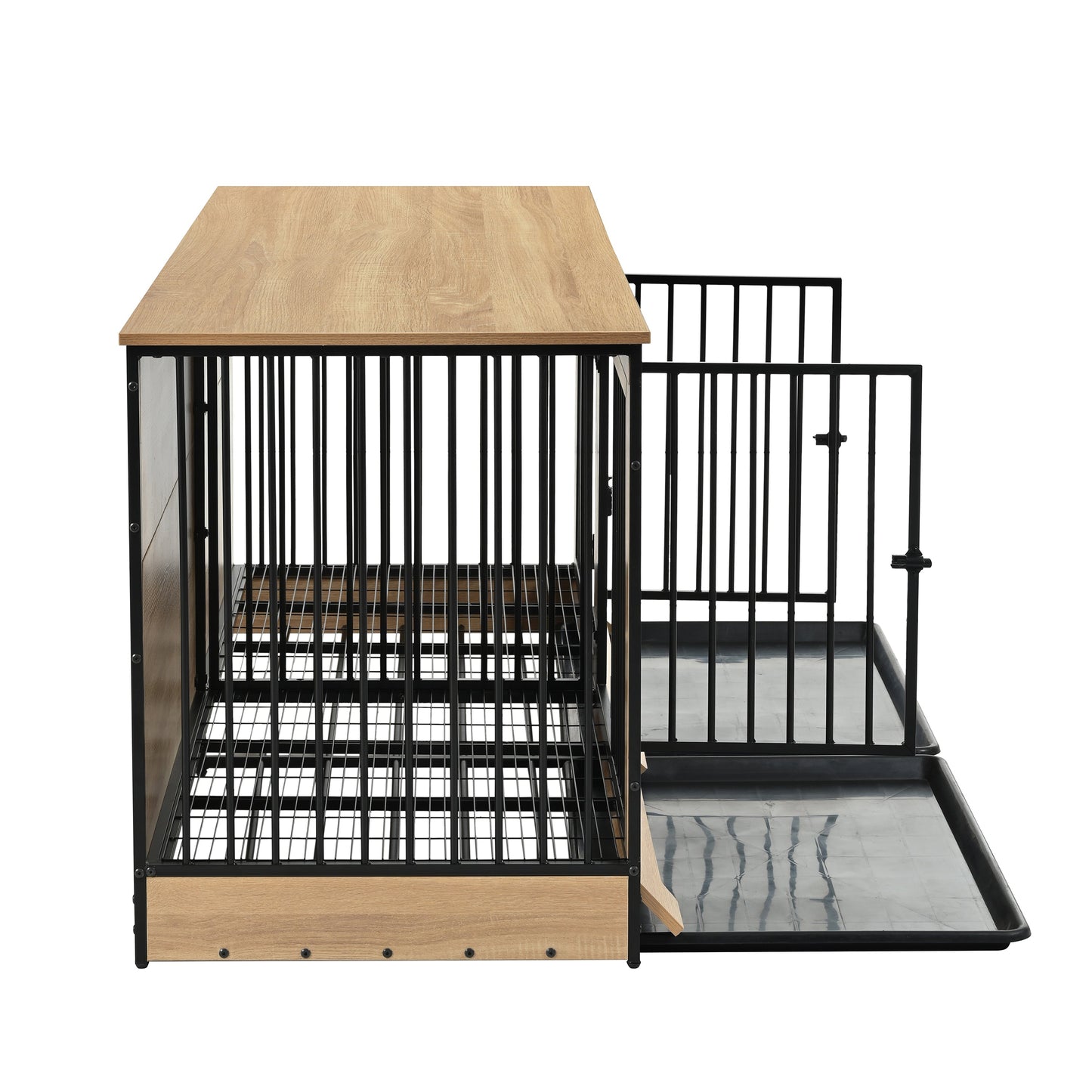 XL Double Dog Crate Furniture – Wooden Dog Kennel with Two