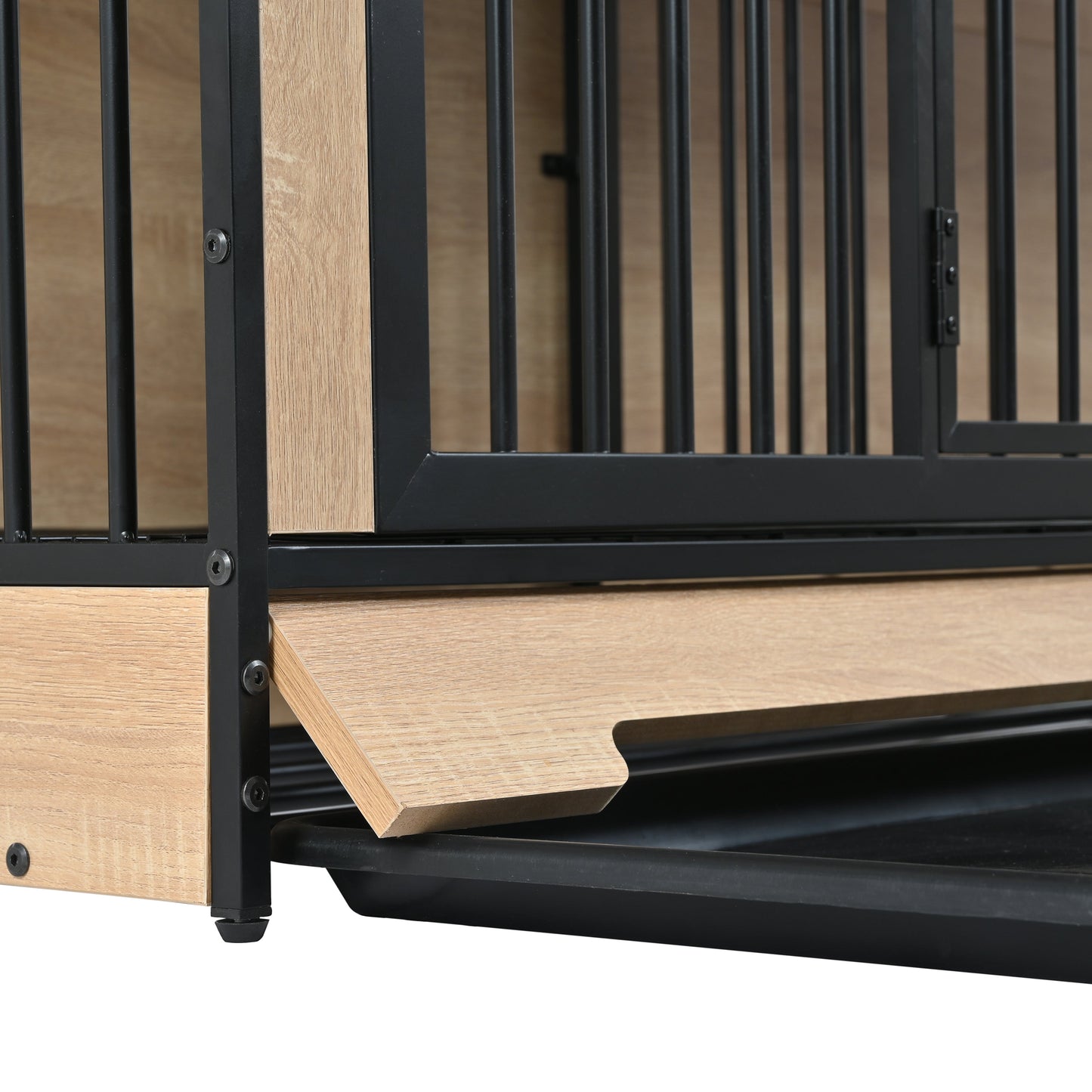 XL Double Dog Crate Furniture – Wooden Dog Kennel with Two