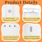 Modern Cat Litter Box Enclosure Furniture – White Wooden Hidden Cat