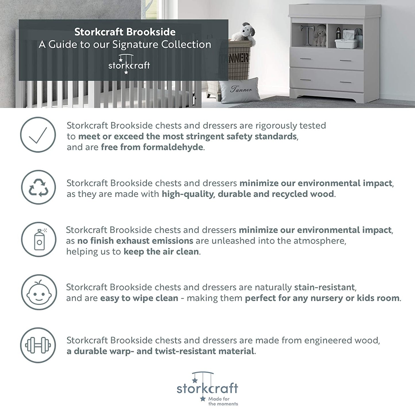 Storkcraft Brookside 6 Drawer Dresser For Nursery Furniture