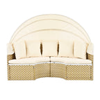 Patio Furniture Round Outdoor Sectional Sofa Set Rattan Daybed
