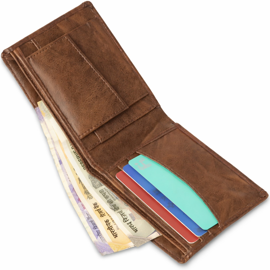 Brown Leather Wallet with Card & Cash Slots