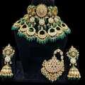 Alloy Gold-plated Green Jewel Set