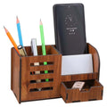 Wooden Desk Organizer with Drawer & Stand
