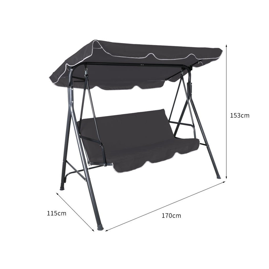 Swing Chair Hammock Outdoor Furniture Garden Canopy Cushion 3 Seater