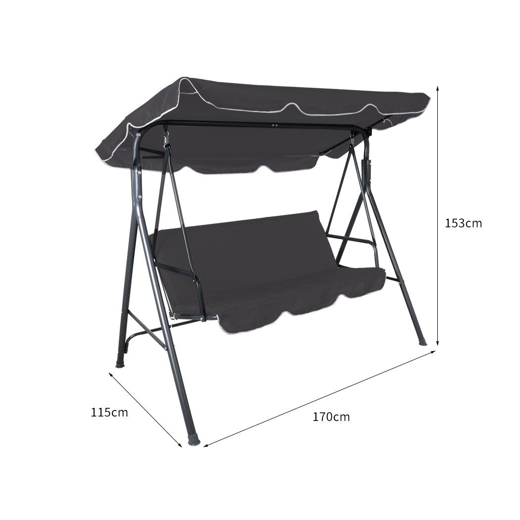 Swing Chair Hammock Outdoor Furniture Garden Canopy Cushion 3 Seater