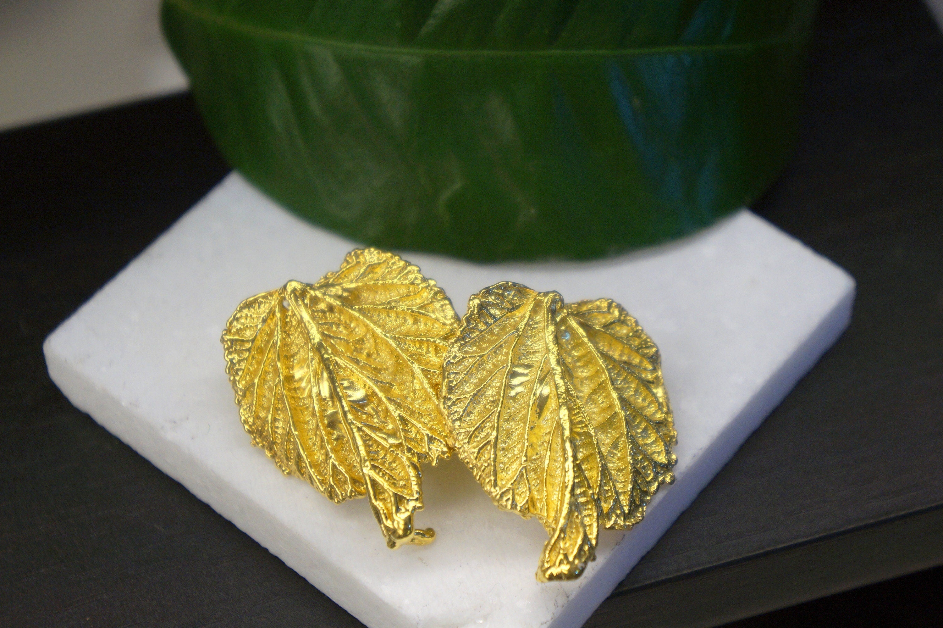 Mulberry Leaf Earrings - Handmade Recycled Silver Statement Jewelry