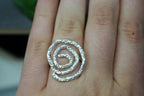 Pine Twig Sterling Silver Ring - Minimalist Nature Jewelry