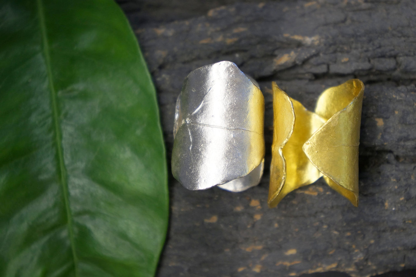 Ivy Leaf Statement Ring - Handmade Adjustable Silver Jewelry
