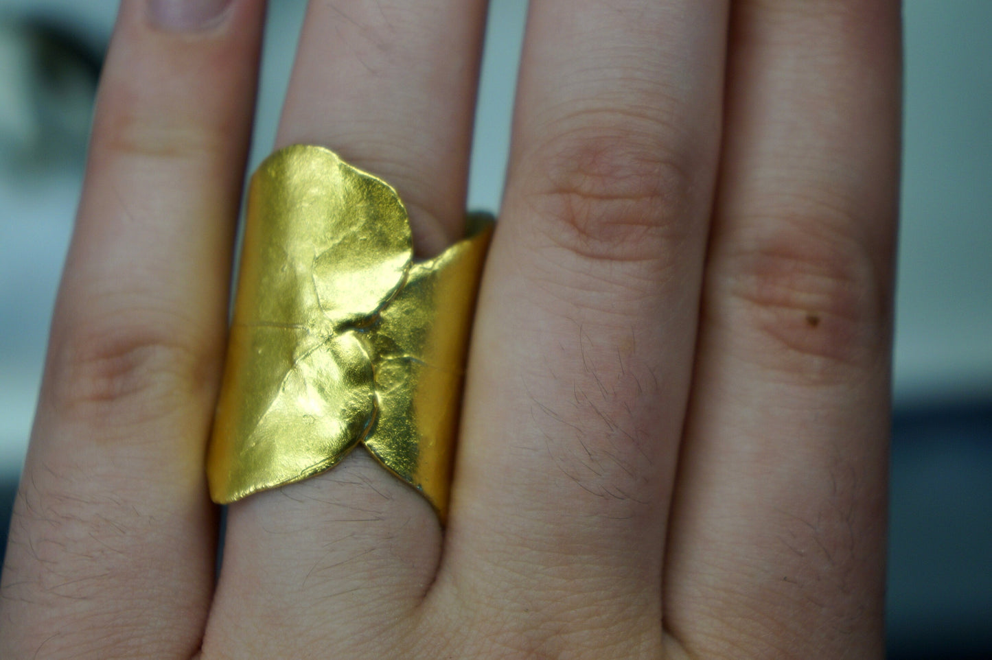 Ivy Leaf Statement Ring - Handmade Adjustable Silver Jewelry