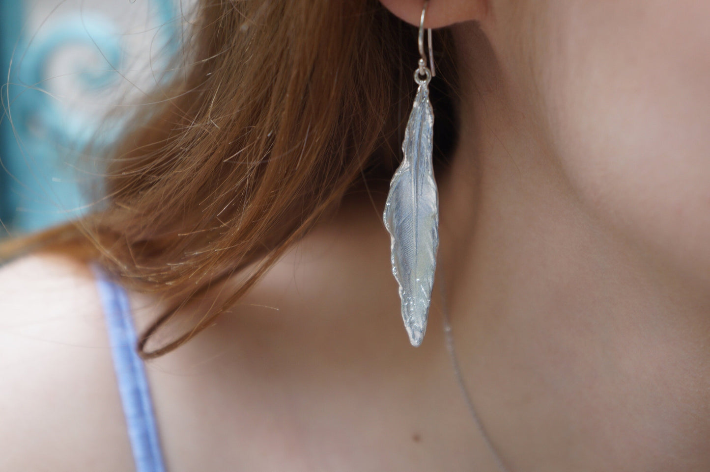 Sterling Silver Dove Feather Earrings: Boho Nature Jewelry