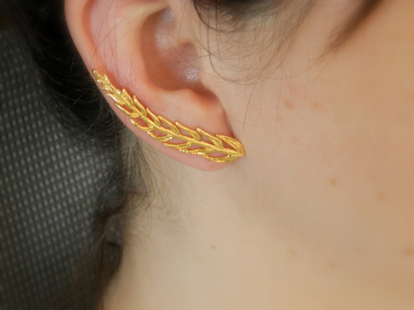 Araucaria Leaf Earrings: Nature Lover Jewelry (Silver or Gold)