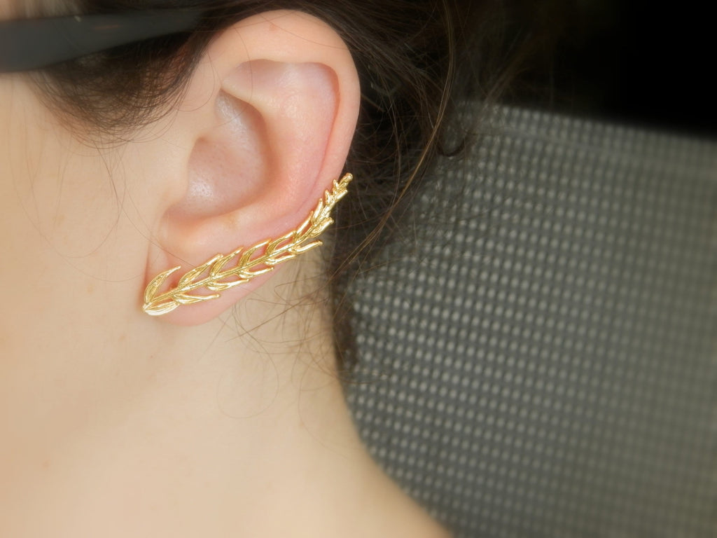 Araucaria Leaf Earrings: Nature Lover Jewelry (Silver or Gold)