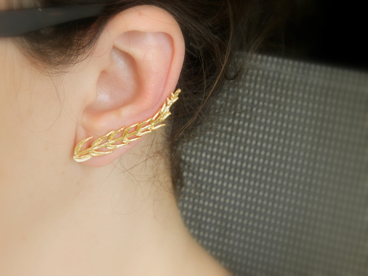 Araucaria Leaf Earrings: Nature Lover Jewelry (Silver or Gold)