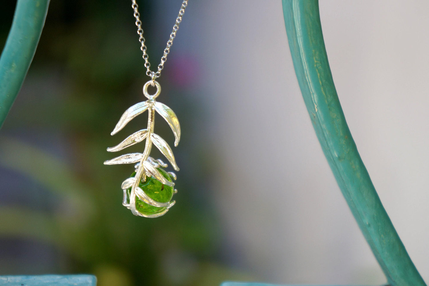 Pressed Leaf Necklace: Sterling Silver Araucaria - Botanical Jewelry