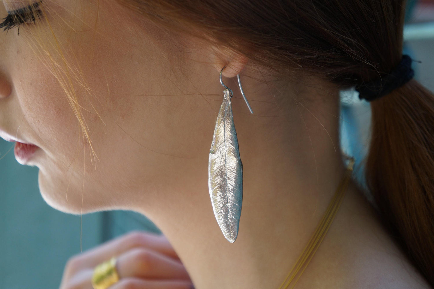 Real Olive Leaf Earrings: Nature Jewelry (Recycled Silver Dangles)
