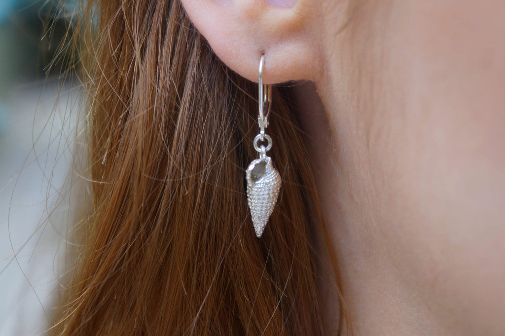 Sea Shell Earrings: Sterling Silver - Handmade Beach Jewelry