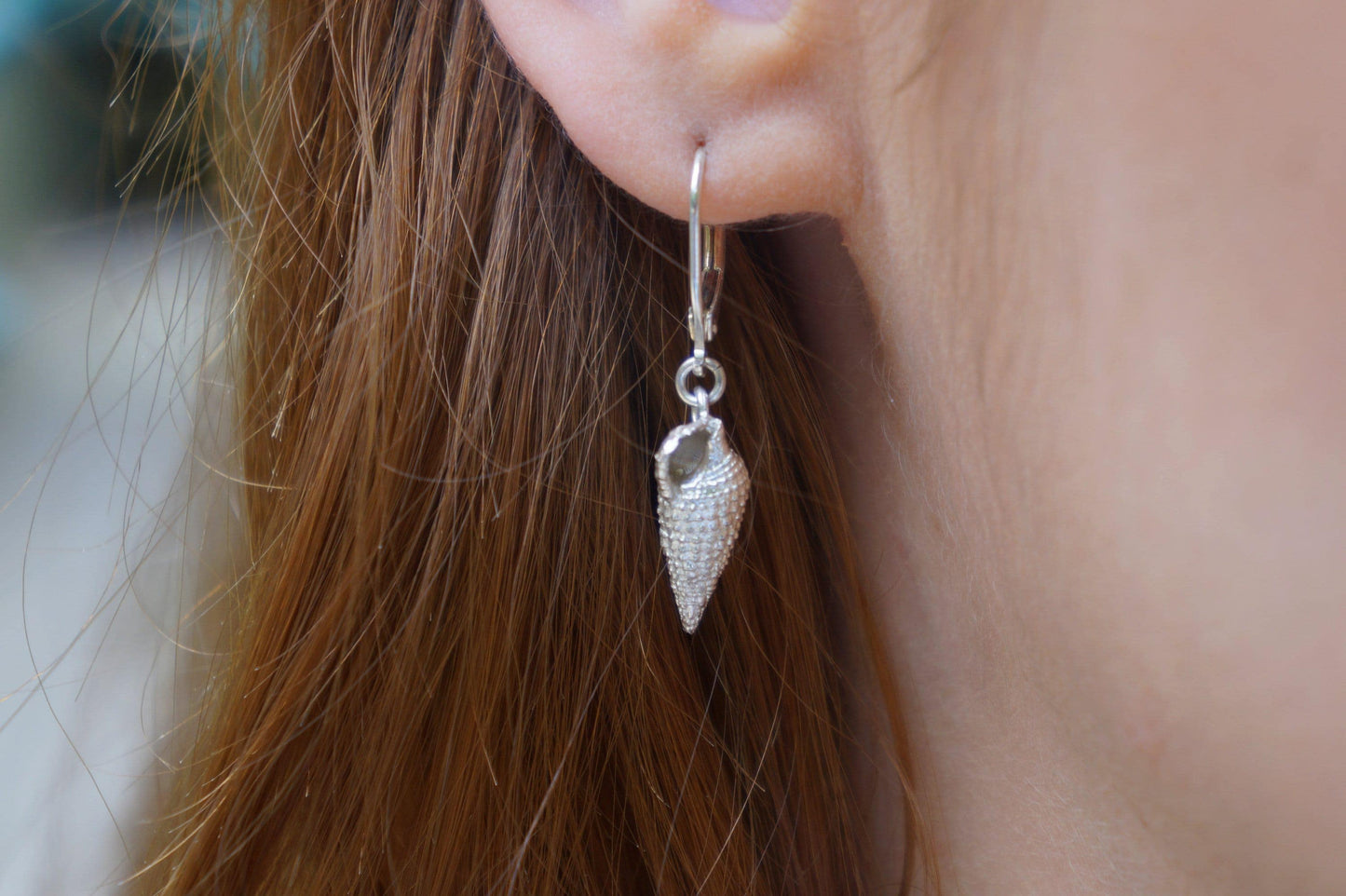Sea Shell Earrings: Sterling Silver - Handmade Beach Jewelry
