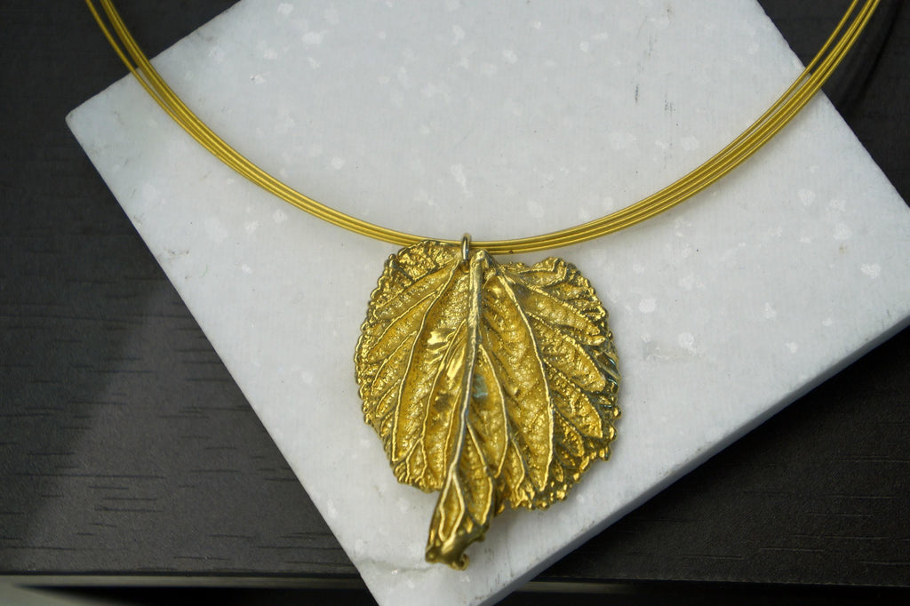 Real Mulberry Leaf Necklace: Sterling Silver Bridesmaid Jewelry