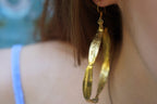 Olive Leaf Hoop Earrings: Sterling Silver - Nature Inspired Jewelry