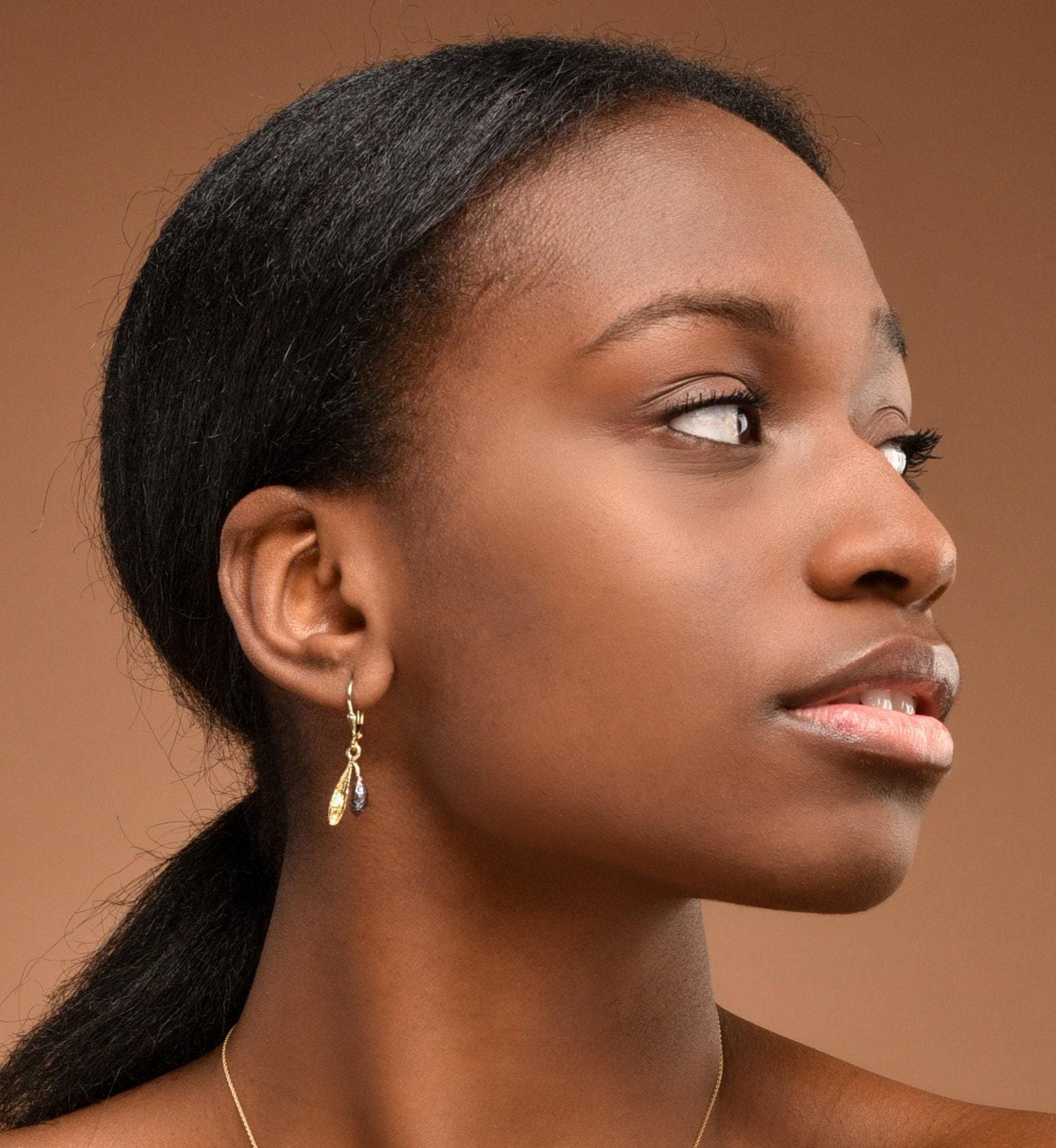 Olive Leaf Earrings: Handmade Nature Jewelry (Gold Plated Silver)