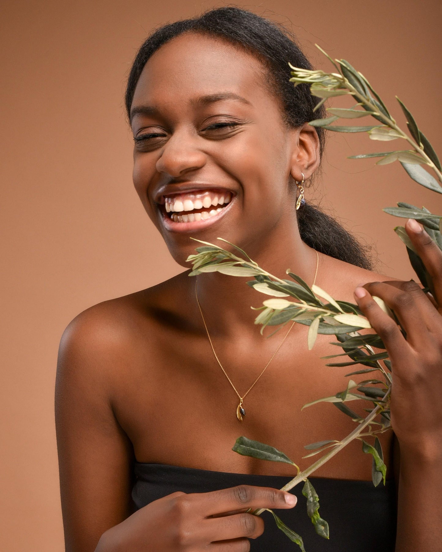 Olive Leaf Earrings: Handmade Nature Jewelry (Gold Plated Silver)