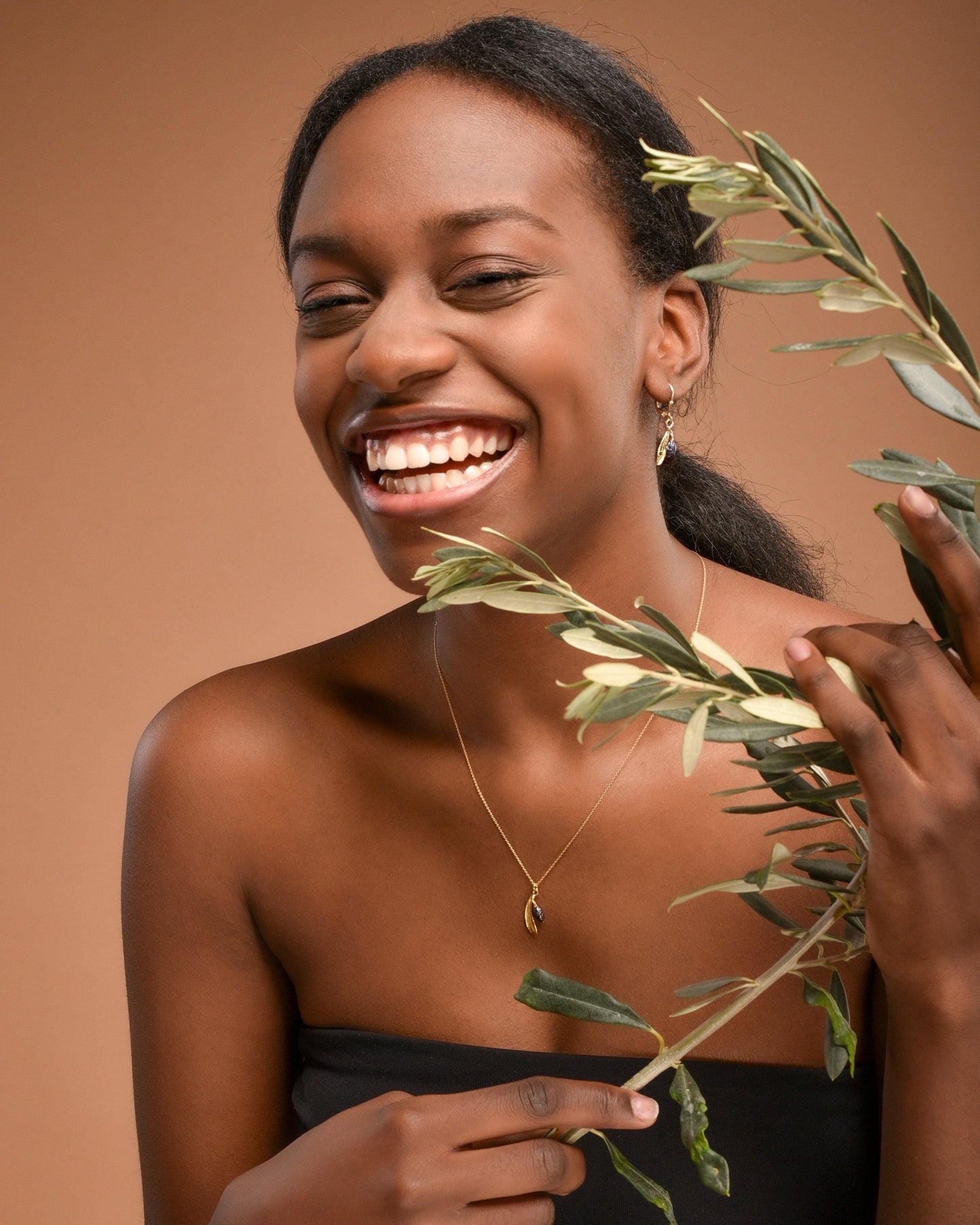 Olive Leaf Earrings: Handmade Nature Jewelry (Gold Plated Silver)