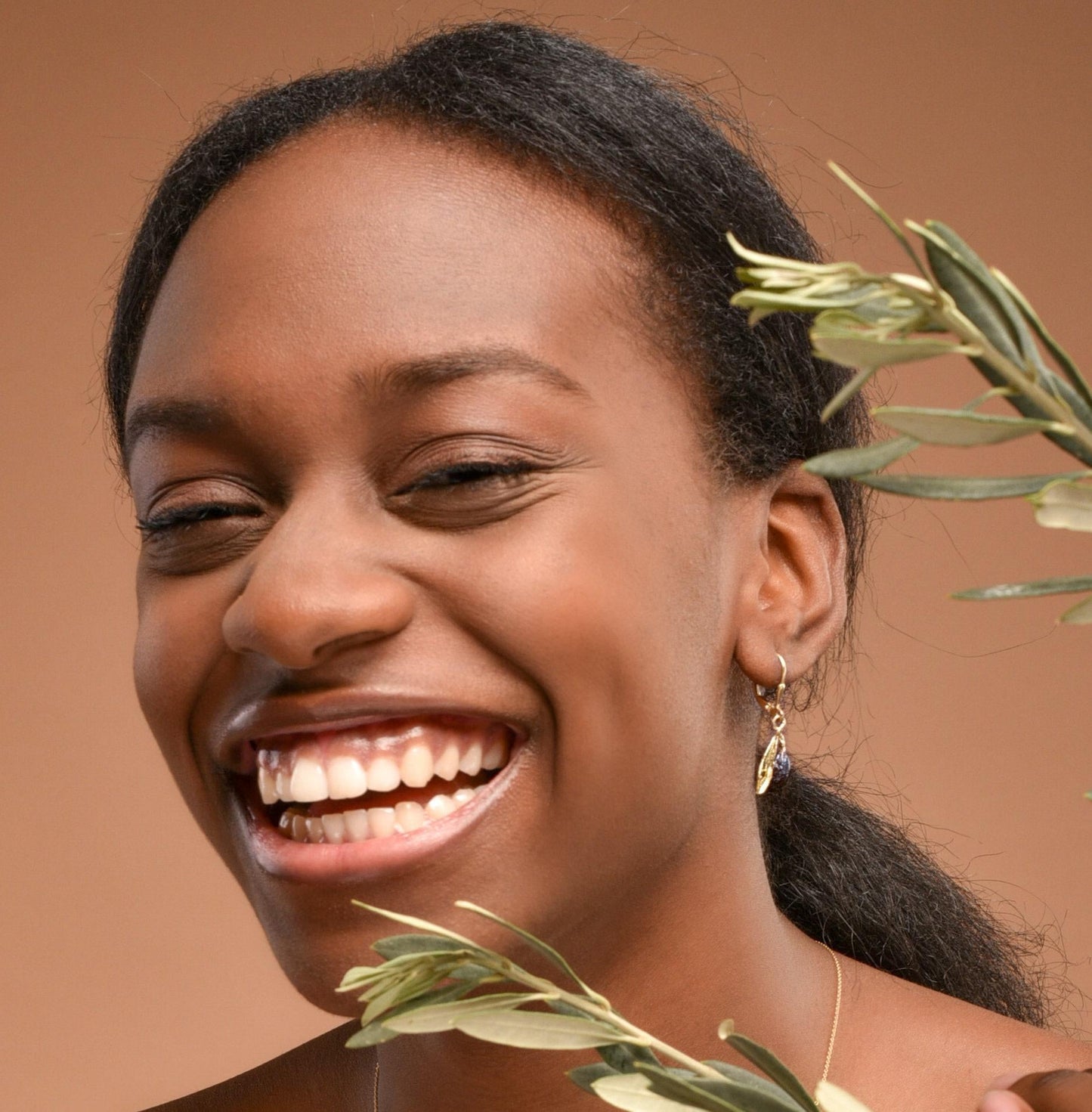 Olive Leaf Earrings: Handmade Nature Jewelry (Gold Plated Silver)