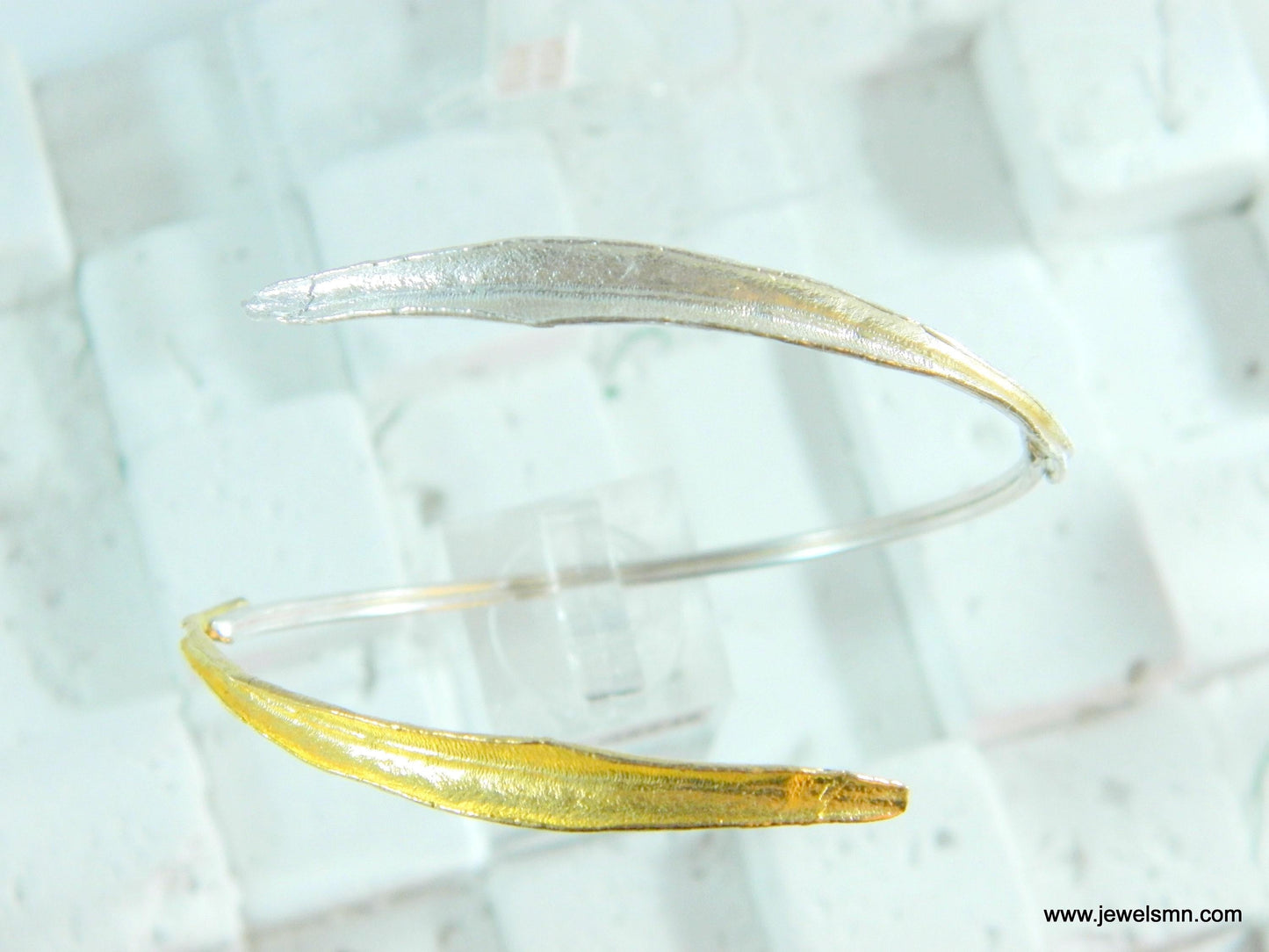 Real Olive Leaf Bracelet: Gold and Sterling Silver Nature Jewelry