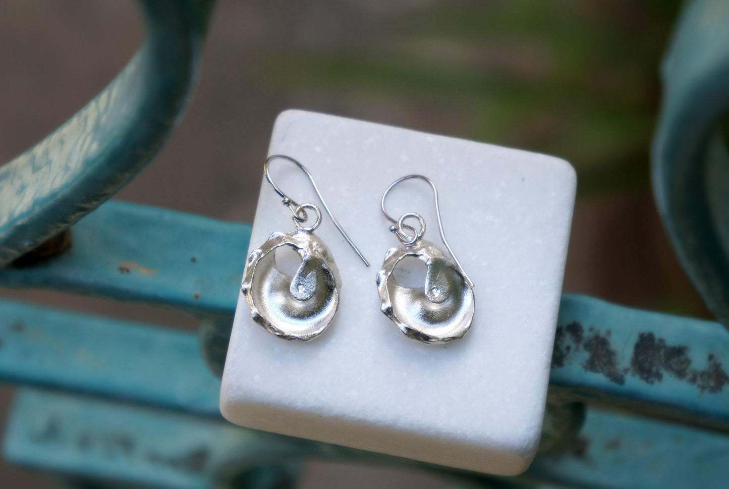 Beach Jewelry Silver Earrings, Sea Shell Dangles (Small, Lightweight)