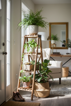 Home Garden Decorative Wood Shelf in Whitewash Gray