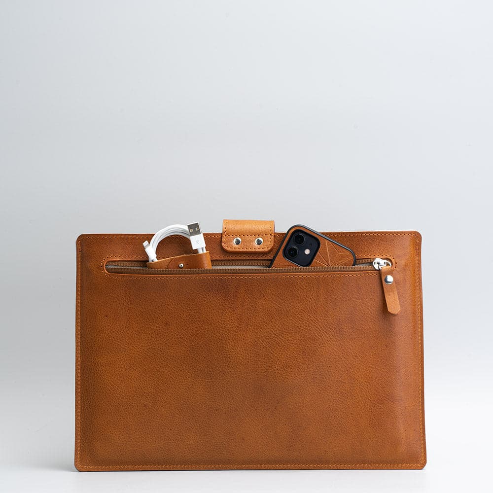 Leather Sleeve for iPad with Magnetic Strap