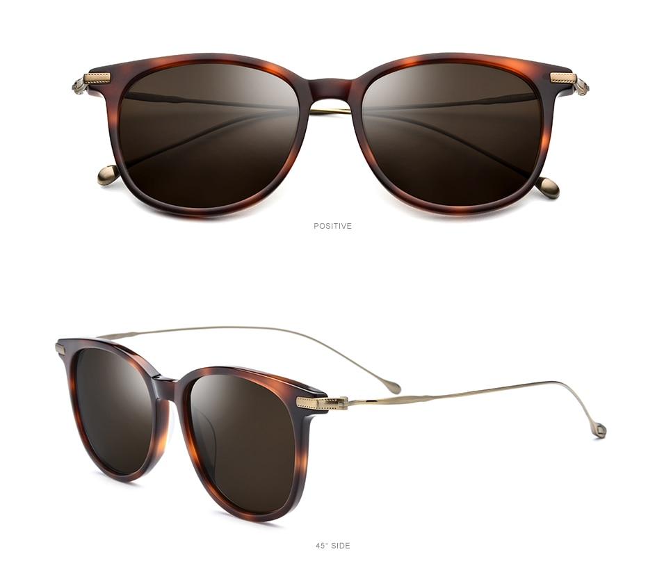 Titanium Acetate Polarized Sunglasses Men New Fashion Brand Designer