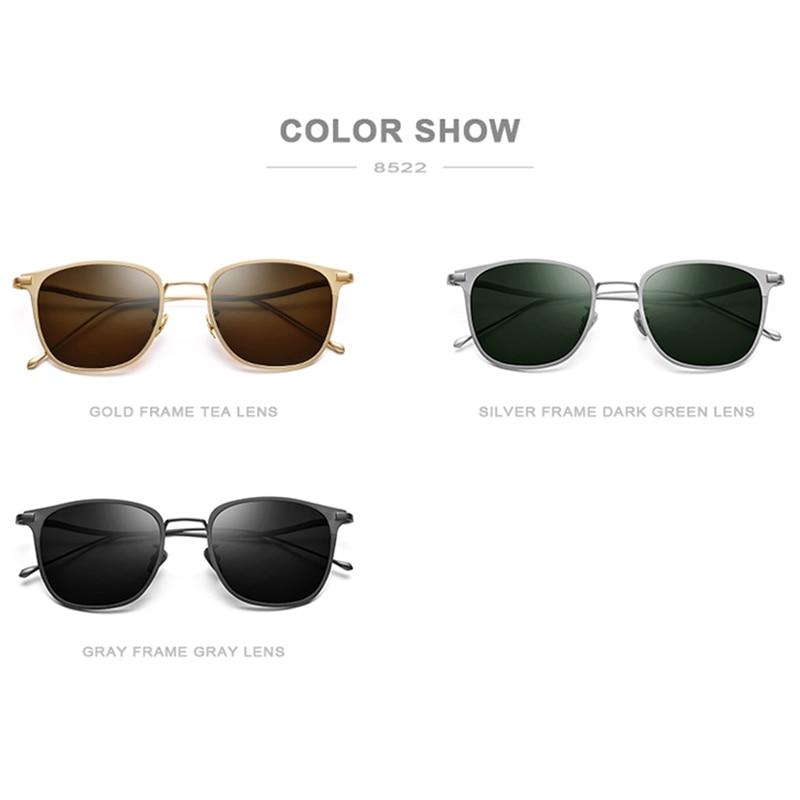 Pure Titanium Sunglasses Men New Fashion Retro Vintage Square High
